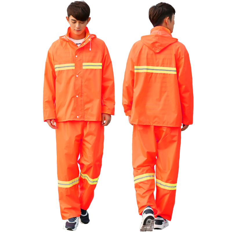 新款环卫劳保工作服分体反光雨衣雨裤套装